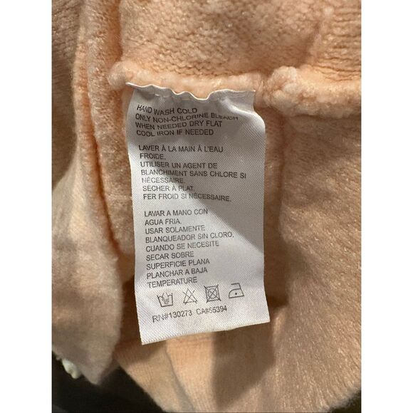 Wrangler Retro Pale Pink Peach Soft Fair Isle Cowl Neck Sweater Size Medium - Picture 4 of 6